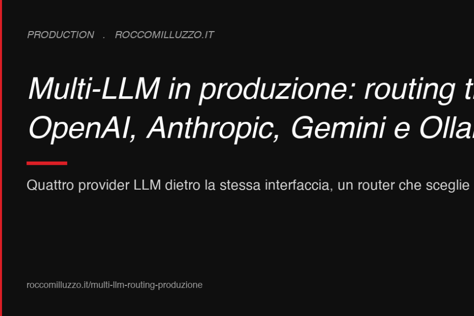 Multi-LLM in produzione: routing tra OpenAI, Anthropic, Gemini e Ollama