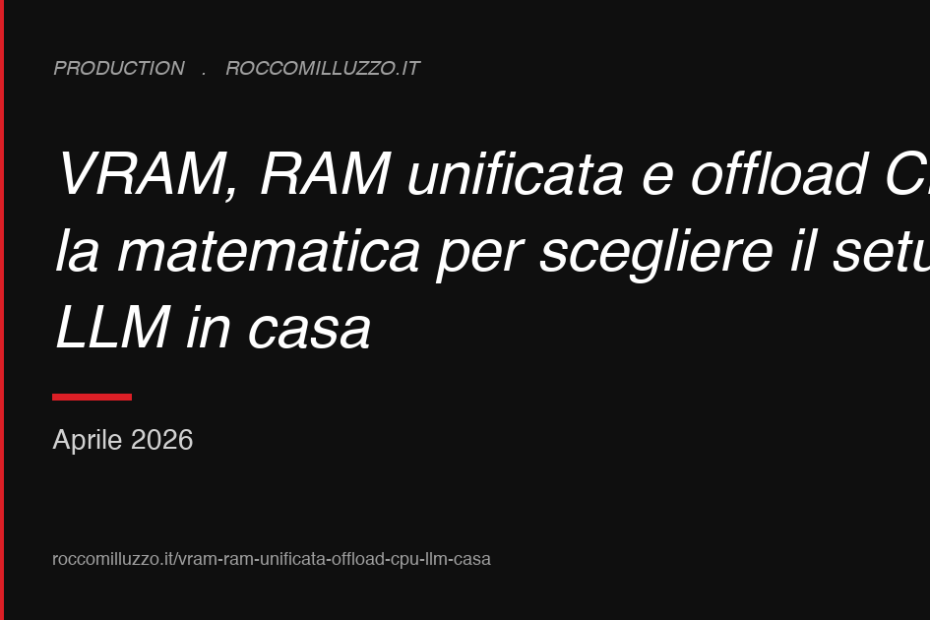 VRAM, RAM unificata e offload CPU: la matematica per scegliere il setup LLM in casa