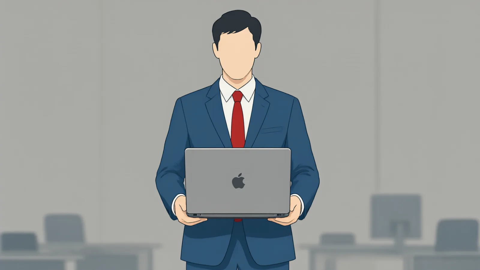 Mercato PC in crisi nel Q3 2026: un professionista tiene una scatola di laptop Apple mentre le scorte calano e i prezzi
