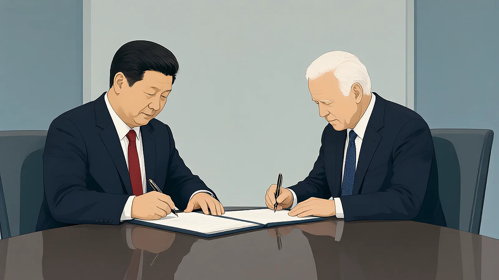 Xi Jinping e Joe Biden firmano l'accordo sull'AI nucleare, illustrando le lezioni storiche della Guerra Fredda.